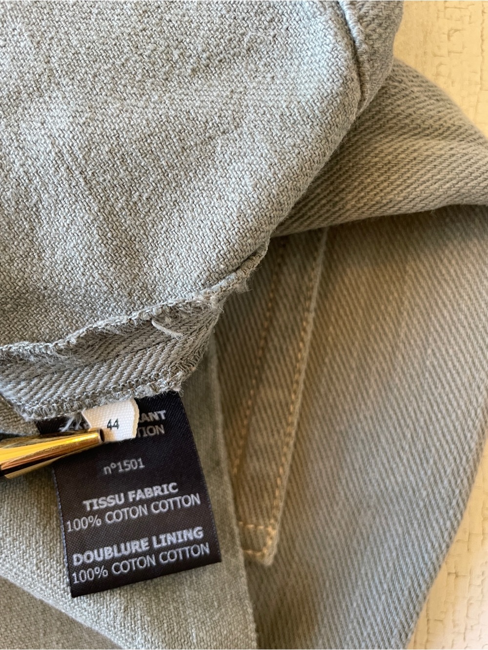 Isabel Marant Greenish Gray Washed Denim Button-Front Mini Skirt SZ EU 44 EUC - Picture 8 of 9